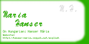 maria hanser business card